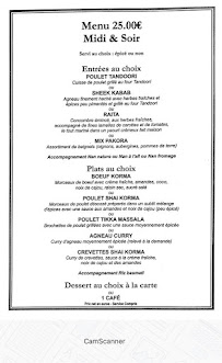 Carte du Restaurant Agra Laval à Laval