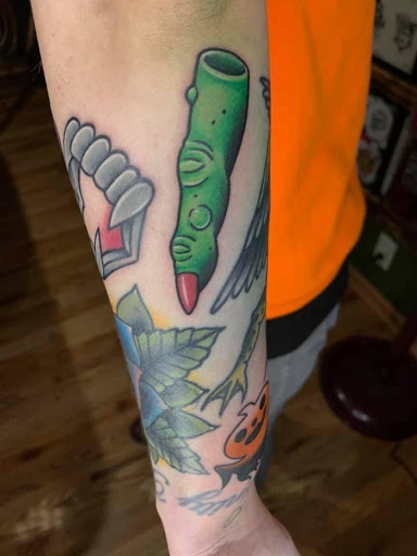 Explore gangsta tattoo sleeve ideas, creative tattoo ideas in Lake Villa, available at Eternal Tiger Tattoo