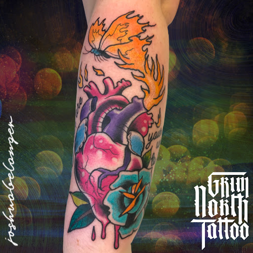 Explore tattoo half sleeve ideas, creative tattoo ideas in Portsmouth, available at Grim North Tattoo and Piercing