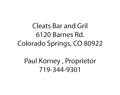 Sports Bar «Cleats Bar & Grill East», reviews and photos, 6120 Barnes Rd, Colorado Springs, CO 80922, USA