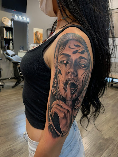 Explore female half sleeve tattoo ideas, creative tattoo ideas in Livermore, available at Legacy Ink Tattoo Parlor