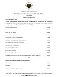 Menu du Badischer Heldt à Au