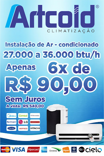 35 avaliações sobre ArtCold Instalação e Manutenção Ar Condicionado Split  Rooftop Splitão PMOC Chiller VRV VRF Natal RN (Fornecedor de ar-condicionado)  em Natal (Rio Grande do Norte)
