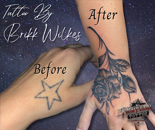 Explore wrap around arm tattoo ideas, creative tattoo ideas in Pineville, available at Twin Flame Tattoo & Skincare