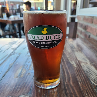 Beer poured into a glass