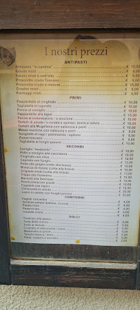 Osteria in Cantina à Riparbella carte