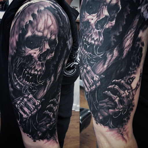 Explore music tattoo ideas men, creative tattoo ideas in Beaufort, available at Beaufort Tattoo Kompany