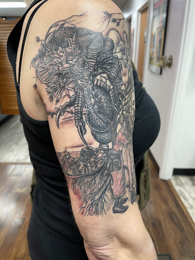 Explore mother son and daughter tattoo ideas, creative tattoo ideas in Des Moines, available at Skin Kitchen Tattoo