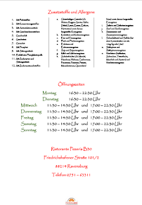 Pizzeria Ristorante Pizzeria B30 à Ravensburg (la carte)