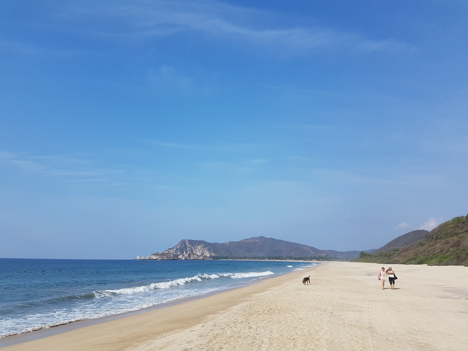 Foto av Playa Maruata med lång rak strand