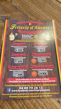 Friterie d'Anvers à Hyères menu