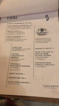 Fuoco Matto à Florence menu