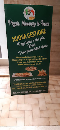 Menu du Pizzeria Giabravo à Torvaianica