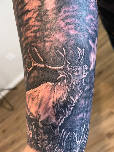 Explore night sky tattoo ideas, creative tattoo ideas in Elko, available at Freedom Tattoo