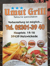 Umut Grill à Holzwickede menu