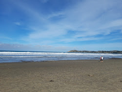 Moeraki Boulders Beach'in fotoğrafı dağlarla çevrili