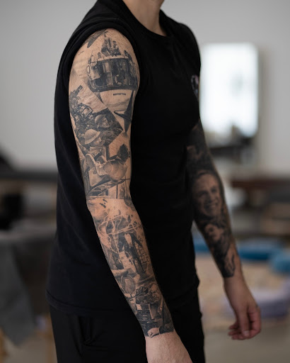 Explore guns and roses tattoo ideas, creative tattoo ideas in Hutto, available at Upside Tattoo