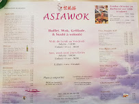 Menu / carte de Asiawok à Fayet