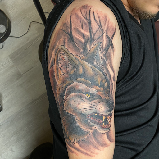 Explore corgi tattoo ideas, creative tattoo ideas in Helena, available at Velvet Rose Tattoo