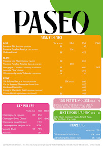 Menu / carte de PASEO à Antibes