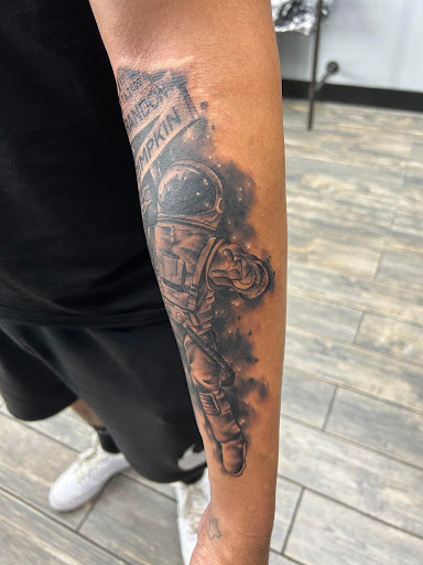 Explore tattoo forearm sleeve ideas, creative tattoo ideas in El Paso, available at American Tattoo Society of Ft Bliss
