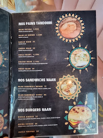 Menu / carte de Papadum Indian Food à Bordeaux