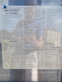 Brasserie du Nord à Cluny menu