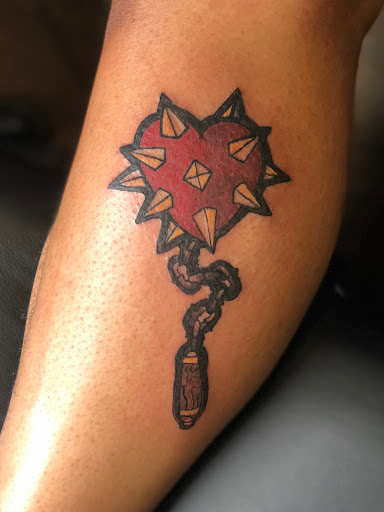 Explore david and goliath tattoo ideas, creative tattoo ideas in Harrisonburg, available at Liberty Street Tattoos