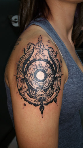 Explore alchemy tattoo ideas, creative tattoo ideas in Foley, available at Black Sheep Custom Tattoos and Piercings