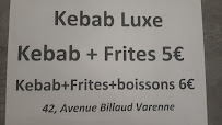 Restaurant Kebab&Tacos luxe. Hallal à La Rochelle (le menu)