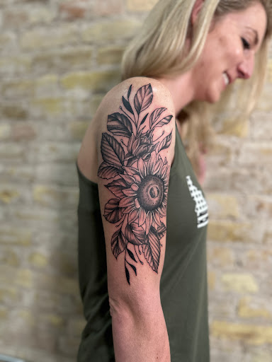 Explore silver line tattoo ideas, creative tattoo ideas in Dillon, available at Lacuna Studios