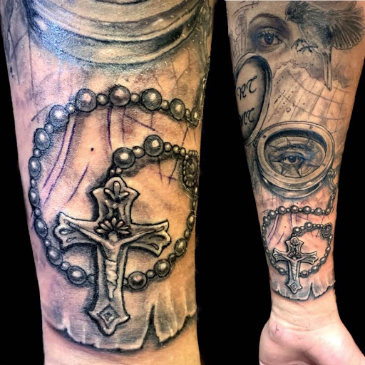 Explore heavy equipment tattoo ideas, creative tattoo ideas in Sioux Falls, available at Starry Eyed Studio