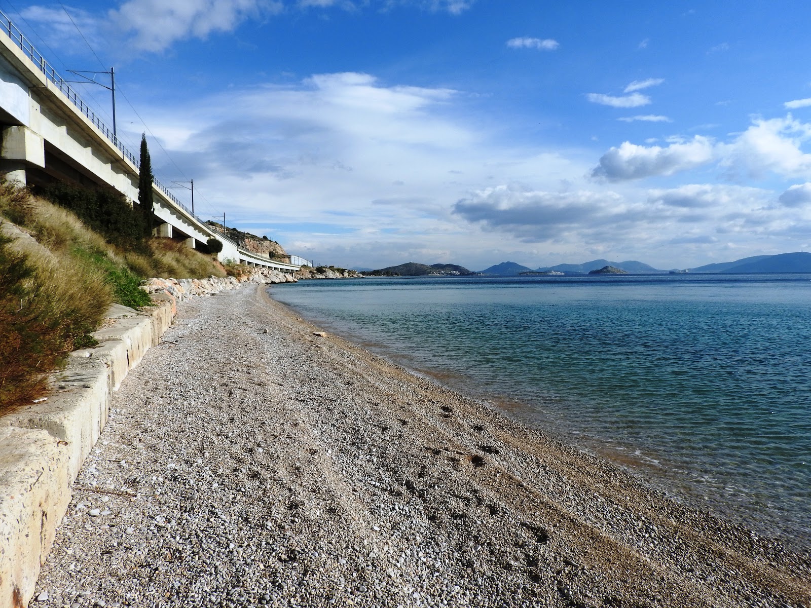 Photo of Vardaris 3rd beach with light fine pebble surface
