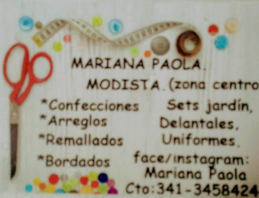 Modista Mariana Paola ( confecciones, bordados,arreglos)