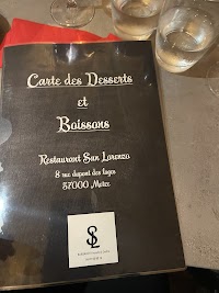 Restaurant italien San Lorenzo à Metz (le menu)