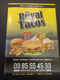 Sandwicherie Royal Tacos à Le Creusot (le menu)