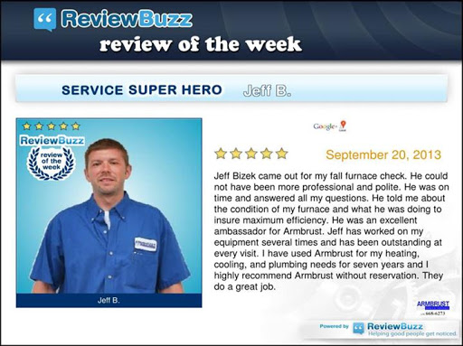 Plumber «Armbrust Plumbing, Heating & Air Conditioning», reviews and photos, 381 S Main Pl, Carol Stream, IL 60188, USA