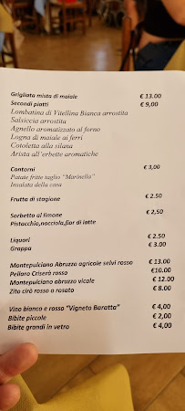 Menu du Ristorante Villa Marinella à Villaggio Racise,Taverna