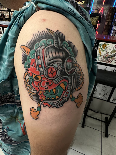 Explore black & white tattoo ideas, creative tattoo ideas in Honolulu, available at Sacred Art Tattoo Waikiki