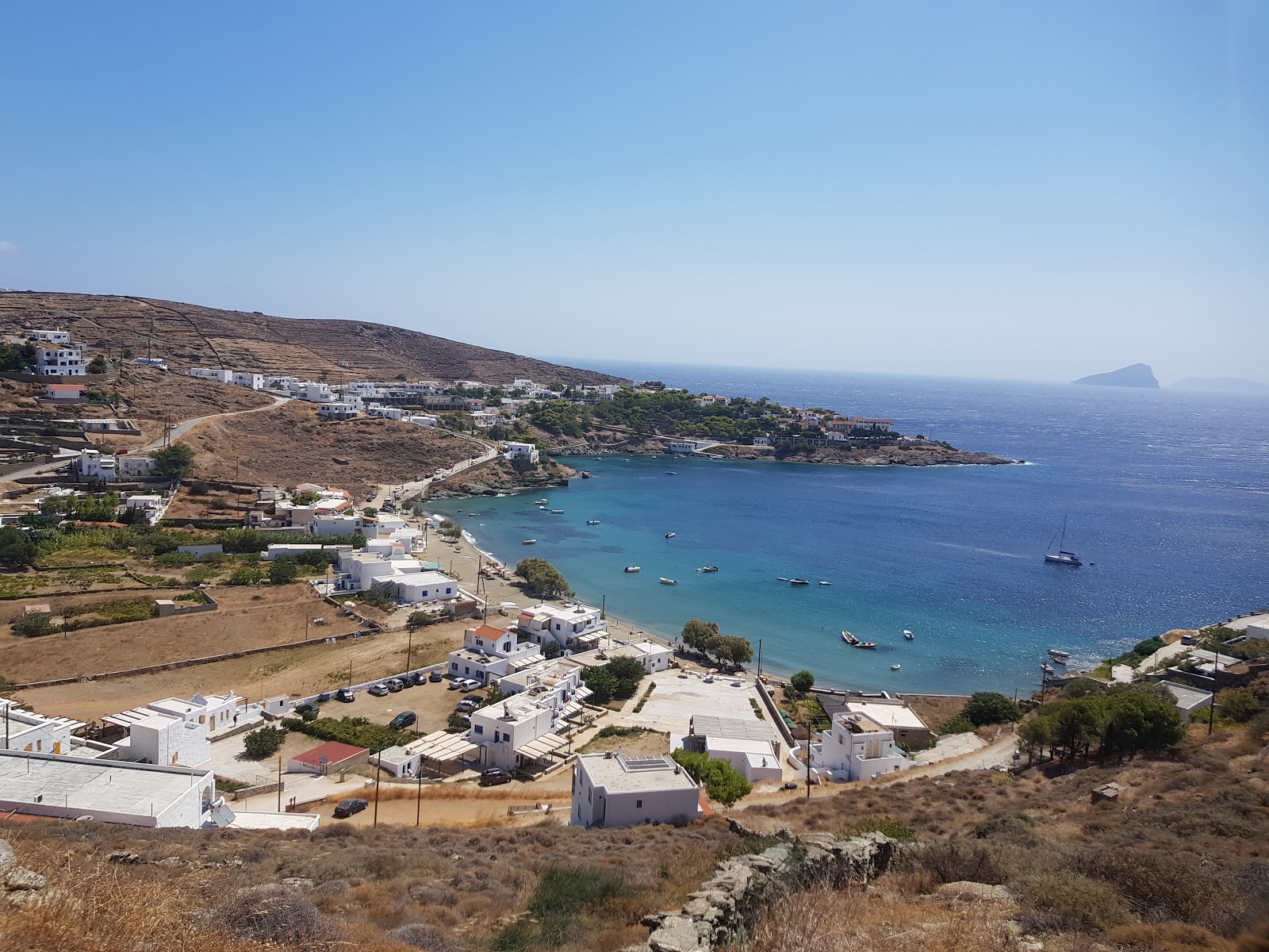 Megali Ammos'in fotoğrafı turkuaz saf su yüzey ile