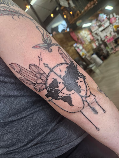 Explore 3/4 tattoo sleeve ideas, creative tattoo ideas in Akron, available at Black Amethyst Tattoo Company Akron