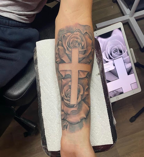 Explore 1 2 sleeve tattoo ideas, creative tattoo ideas in Fort Myers, available at Loyal 2 The Coil Tattoos & Piercings (Edison Mall Location Entrance F)