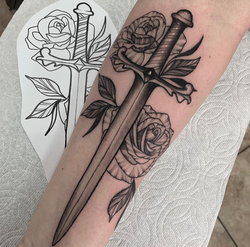 Explore leg tattoo cover up ideas for men, creative tattoo ideas in Colorado Springs, available at West Side Tattoo