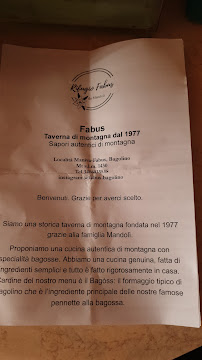 Fabus da Mandolì à Bagolino menu
