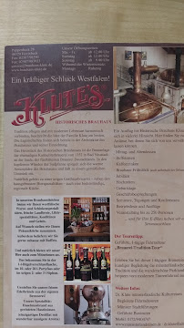 Historisches Brauhaus Klute à Havixbeck menu