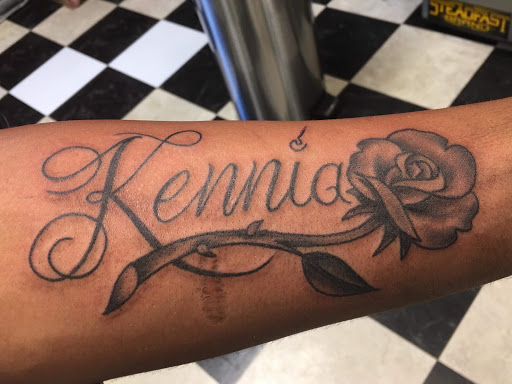 Explore guns and roses tattoo ideas, creative tattoo ideas in Augusta, available at Mr. Tattoo