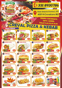 Carte du CREVAL pizza & kebab à Crevalcore