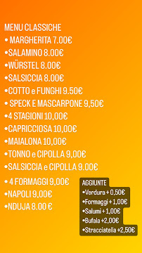 Menu du Pizzeria I Girasoli à Empoli