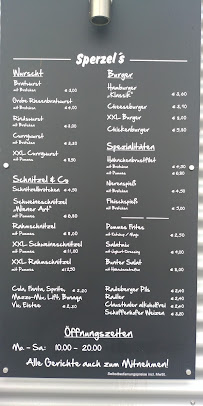 Menu / carte de Sperzel’s Wurscht & Burger à Gelnhausen