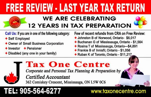 Tax One Centre - Mississauga and Brampton Corporate Tax Accountant